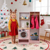 Dual-Sided Kids Play Kitchen with Water Dispenser and Range Hood for 3+ Years Old-Pink
