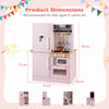 Dual-Sided Kids Play Kitchen with Water Dispenser and Range Hood for 3+ Years Old-Pink