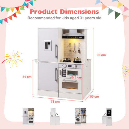 Product dimensions diagram showing height, width and depth of the play kitchen