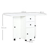 HOMCOM Multi-Storage Six-Person Drop Leaf Dining Table - White