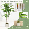 HOMCOM 120cm Artificial Dracaena Tree with Bendable Trunks - Green