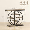 HOMCOM Industrial Console Table with Storage Shelves - Rustic Brown