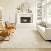 HOMCOM Modern Geometric Rug, Thick & Plush, Non-Slip, 200 x 140 cm â Cream, Living Room/Bedroom/Office