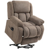 HOMCOM Recliner Armchair Lift Chair, Electric Recliner Chair with Vibration Massage and Heat, Wide Seat, USB Port, Light Brown