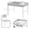 HOMCOM Kids Table and Chair Set, with Storage Space - Grey
