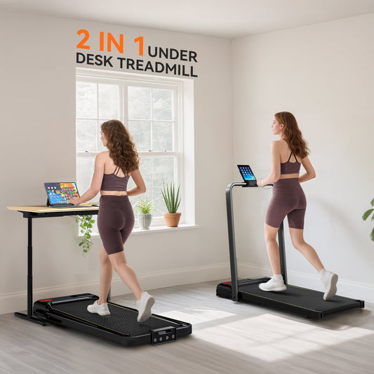 SPORTNOW Folding Treadmill Walking Pad, 2HP Portable Under Desk Treadmill with Handle, Running Jogging Walking Machine