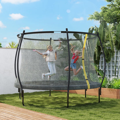 SPORTNOW 10ft Outdoor Trampoline with Enclosure Net, Spring Cover, Black