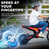 AIYAPLAY Kids Electric Motorbike, 24V Ride On Motorcycle with 3 Speeds and Rear Suspension, Dirt Bike for 8-12 Years Old, Red
