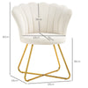 HOMCOM Velvet-Feel Lotus Petal Accent Chair - Cream