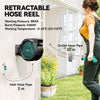 Outsunny Retractable Hose Reel Wall Mounted, 20+2m Garden Hose Pipe Reel with Lock, Auto Rewind, 7 in 1 Spray Nozzle, Includes Wall Fixings, 180Â° Swivel, Outdoor Watering, 54 x 20 x 39 cm, Black
