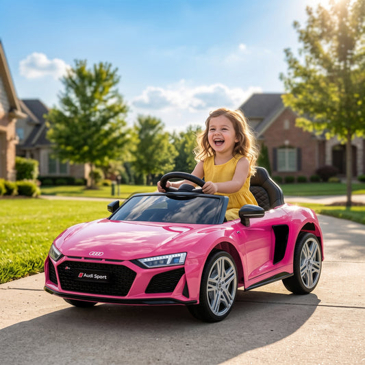 AIYAPLAY Licensed Audi R8 Spyder 12V Electric Car in Pink