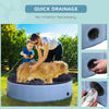 PawHut Dog Paddling Pool, Foldable Dog Pool, Leakproof & Hard Plastic, Portable Pet Bathtub with Non-Slip Base & Drainage Hole, for Indoors, Outdoors, Garden, Patio, 120 x 30 cm, Blue