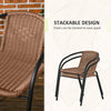 Outsunny 3 Pieces Rattan Bistro Set - Brown