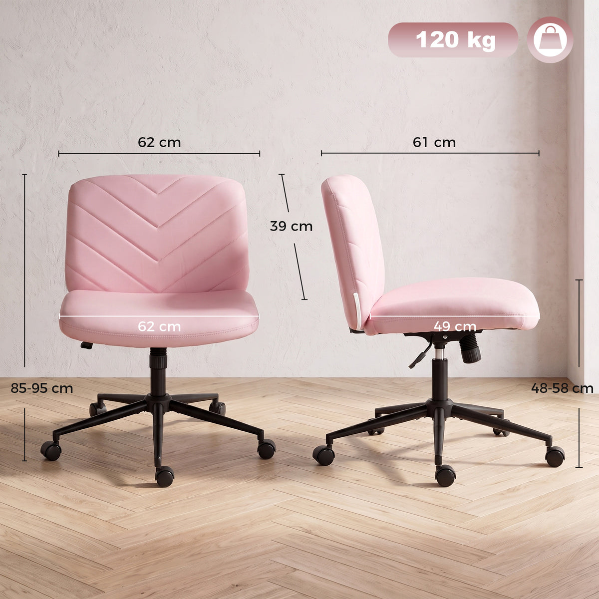 HOMCOM Home Office Desk Chair in Pink