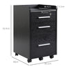HOMCOM Three-Drawer Lockable Filing Cabinet - Black