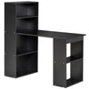 HOMCOM 120cm Computer Desk, Wooden PC Laptop Table with 6-Tier Storage Bookshelves, Home Office Working Study Desk, Writing Workstation, Black