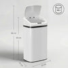 HOMCOM 48L Stainless Steel Sensor Bin - White