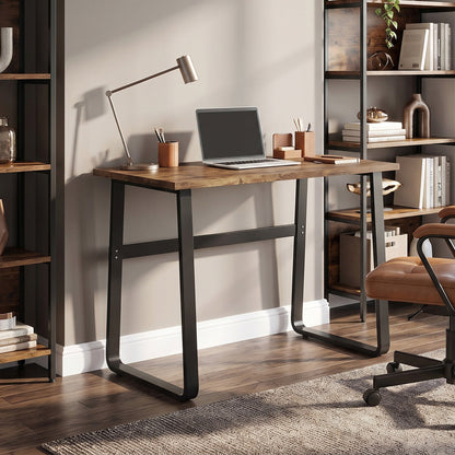 HOMCOM Industrial Writing Desk With Metal Legs, 100 x 58 x 74.5cm, Rustic Brown and Black