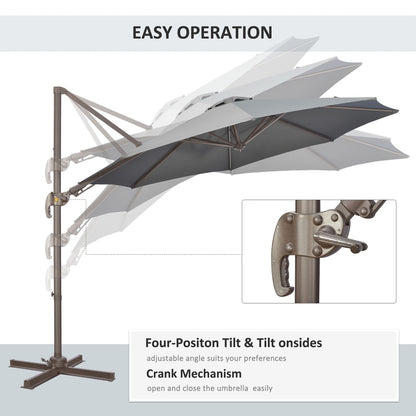 Outsunny 3(m) Cantilever Parasol in Dark Grey