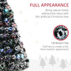 HOMCOM 4ft Artificial Prelit Christmas Tree, Snow Xmas Tree with Colourful LED Lighting Fiber Optics, Green White