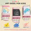 AIYAPLAY Art Easel for Kids, Double-Sided Whiteboard/Blackboard with Paper Roll, Two Storage Boxes, for Ages 3-8 Years, Pink