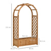 Outsunny Raised Garden Bed with Arch Trellis, Freestanding Garden Planter Box for Vine Climbing Plant Flower Herb, Brown