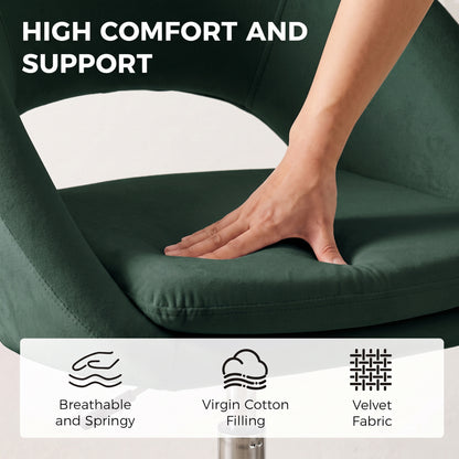 HOMCOM Velvet Desk Chair in Dark Green