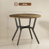 HOMCOM Dining Table, Round Kitchen Table with Black Legs, Anti-slip Foot Pads for Living Room, Dining Room 90 x 76 cm, Rustic Brown