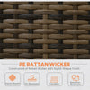 Outsunny 4 Piece Rattan Garden Furniture Set, Outdoor Corner Sofa Set with Storage Table, Loveseats, Cushions - Orange