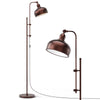 Industrial Floor Lamp with Adjustable Height and Lamp Head for Home Office