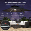 Outsunny 2.5m Cantilever Parasol with Solar Powered LED Lights, 360¡ Rotation, Tilt Adjustment, Crank Handle, Dark Grey