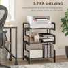 HOMCOM 3-Tier Printer Stand with Storage Shelves, Printer Table, 55 x 40 x 77cm Printer Shelf for Home Office, Study, Black