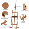 Vinsetto Wooden Easel Stand H-Frame Artist Easel with 171-230cm Adjustable Height and 0-80 Working Angles Beech Wood Art Easel for Displaying Painting Wedding Sign Nature Wood Finish
