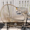 Outsunny 3 Pieces Rattan Bistro Set, Garden Bistro Set with Acapulco Chairs and Glass Top Table, Small Garden Furniture Set with Reinforced Metal Frame for Outdoor, Patio, Balcony, Natural