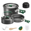 Outsunny Camping Cookware Set for 2-3 People, Ultralight Aluminium Camping Cooking Kit with Anti-Scald Handles, Grey