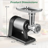 Electric Meat Grinder 2000W Sausage Stuffer Maker with 3 Sausage Tubes and 3 Grinding Plates-Silver