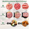 Electric Meat Grinder 2000W Sausage Stuffer Maker with 3 Sausage Tubes and 3 Grinding Plates-Silver