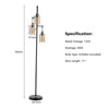 Freestanding Floor Lamp with 3-Head Hanging Amber Glass Shade