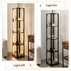 Floor Lamp with 3-Level Dimmable LED Bulbs and Rotatable Poles-Black