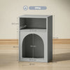 HOMCOM Bedside Table with 2 Open Compartments - Grey