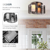 HOMCOM Modern Chandelier, Semi-Flush Mount Ceiling Light with 2 Light, E27 Bulb Base for Hallway, Dining Room, Living Room, White and Black