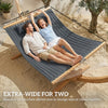 Outsunny Double Hammock 2 Person Swing Bed with Spreader Bars, Pillows, Pad, 200 x 140cm, Grey