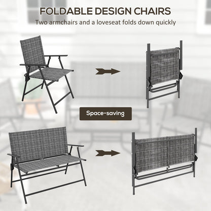 Outsunny Four-Piece Metal Garden Sofa Set - Mixed Grey