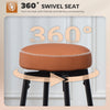 HOMCOM Set of Two Faux Leather Bar Stools - Brown/Black