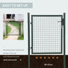 HOMCOM Green Steel Garden Gate with Lock and 3 Keys 97 x 150cm, Green