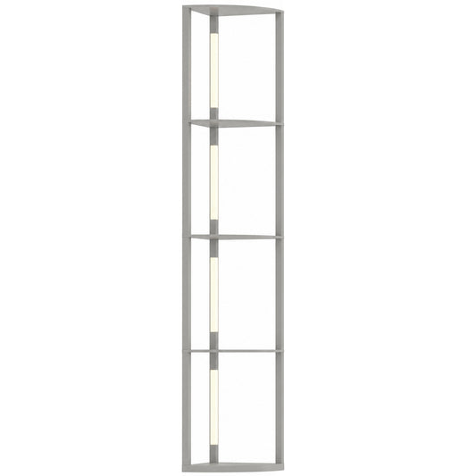 HOMCOM 4-Tier Corner Floor Lamp in Grey