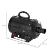 PawHut Dog Hair Dryer Pet Grooming Blaster Dryer Blower Adjustable Temperature Speed with 2.1M Flexible Hose 3 Nozzles - Black