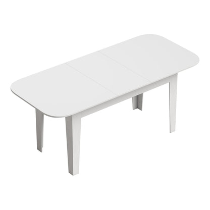 HOMCOM Extendable Oval Dining Table for 4-6 in White