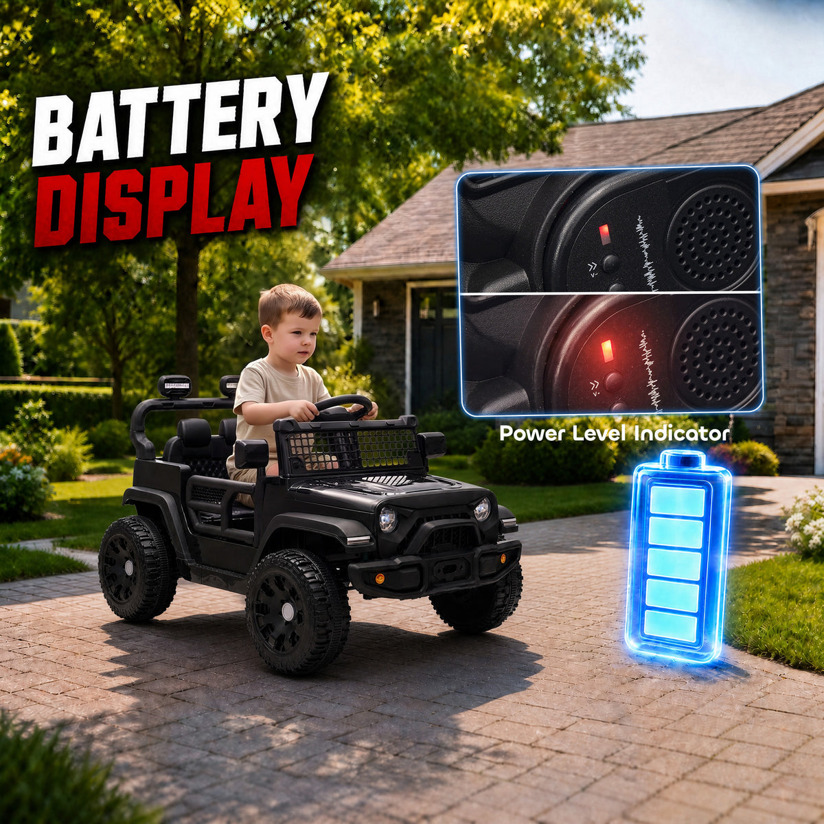 AIYAPLAY 12V Electric Car for Kids with Remote in Black
