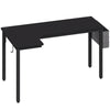 HOMCOM L-Shaped Computer Gaming Desk with Fabric Bag, Hooks and Cable Management, 145 x 81 x 76cm - Black